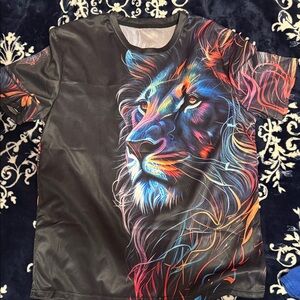 Kids Black Graphic Lion Tee